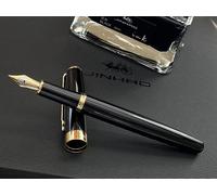 Ershi-Jinhao Baoer Stylo Plume En Acier Inoxydable 388 Pointe Moyenne Fine 0,5 Mm Comprend Un Stylo + 5 Cartouches Noires...[1182]