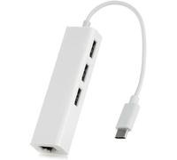 ERSHI-Jser USB 3.1 type C USB-C multiples 3 ports hub avec adaptateur réseau Ethernet LAN pour MacBook & Chromebook[705]