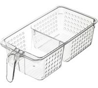Ershi-Kitchen Craft - Bac De Rangement À Compartiments Pour Réfrigérateur, Plastique, 2 Compartiments, 15.5 X 31 X 9 Cm - Transpar[357]