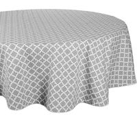 ERSHI- Lattice Collection de Table, Coton, Gris, 70"" (Round)[4353]
