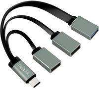 ERSHI-LogiLink UA0315 Hub USB-C (USB 3.1 Gen1 jusqu'à 5 Gbps) avec fiche Droite vers 2 Ports USB 2.0 (Type A Femelle) + 1 Port USB[919]