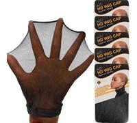 Ershi-Lot De 10 Bonnets De Perruque Noirs Skinlike Hd, Invisibles Et Transparents, Respirants, Ultra Fins Et Extensibles Pour Perr[1