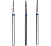 Ershi-Lot De 3 Fraises À Ongles Diamantées 10 X 1,6 Mm. Forme De Pointe Arrondie (Grain Moyen)[523]
