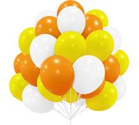 Ershi-Lot De 30 Ballons En Latex Jaune Orange Et Blanc De 30,5 Cm Avec Ruban Blanc Pour Garçons, Fournitures De Fête D'anniversair[2