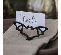 ERSHI- - Lot de 4 Porte-Cartes pour décoration de Table, Halloween Metal Black Bat Place[2062]