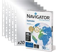 Ershi-Lot De 500 Folios Navigator Universal A4 90 G + 20 Pochettes Multiperceuses En Plastique Pour Feuilles Din A4 - Ofituria (50[661]