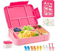 Ershi-Lunch Box Enfant, 1300ml Bento Lunch Box Enfant Avec 5 Compartiments Et Des Couverts (Fourchette Et Cuillère), Sans Bpa, Pou[1