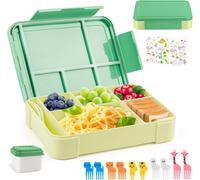 Ershi-Lunch Box Enfant, 1300ml Bento Lunch Box Enfant Avec 5 Compartiments Et Des Couverts (Fourchette Et Cuillère), Sans Bpa, Pou[1