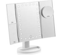 Ershi-Miroir Coiffeuse Maquillage 10x/3x/2x Miroir Grossissant À Trois Volets Avec 21 Lumières Led, Miroir Maquillage Lumineux À É[3984]