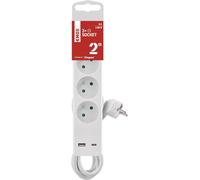 ERSHI-- Multiprise 3 Prises avec Charge USB et 2m de câble 1,5 mm2 - Multiprise avec Interrupteur 3X Prise, 1x USB C, 1x USB A - C[432]