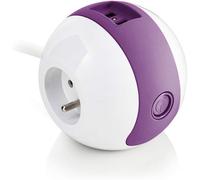 ERSHI-Multiprise Multimédia WATTBALL 2P 16A + 1P 6A + USB 2.1A - Violette[527]