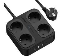ERSHI-Multiprise Parasurtenseurs USB 4 Prises avec 3 Ports USB A+1 Ports USB C Chargeur (5V3,4A) Multiprises parafoudre et surtens[120]