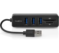 ERSHI-Nedis - Hub USB - 1 x USB-A - 3 x USB A Femelle - 5 Ports - USB 2.0 - USB alimenté - SD et MicroSD[1067]
