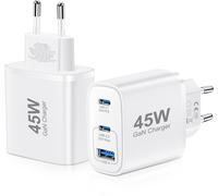 Ershi-Pack De 2 Chargeurs Usb C 45w Alimentation Gan Pour Iphone/Samsung Galaxy S25/S24/S23/S22/S21 Iphone 16/15/14/13/12/11 Pro M[4582]