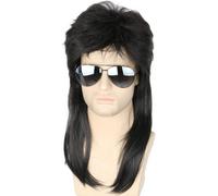 Ershi-Perruque Homme Des Années 80 Des Années 70, Perruque Nuque Longue, Proll Mulet Perruque Punk Blonde Pour Carnaval Halloween [6