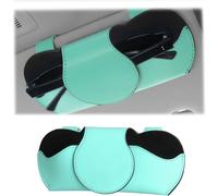 ERSHI-Porte Lunettes pour Pare Soleil Voitures, Etui Lunettes pour Voiture Cuir PU, Magnétique Support Lunettes pour Voiture, Univ[2
