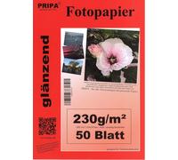 Ershi-Pripa Lot De 50 Feuilles De Papier Photo Au Format Din A4 230 G/M² Brillant, Imperméable, À Séchage Immédiat Et Pour Des Cou[1468]