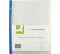 Ershi-Q Connect A4 Punched Pochette Deluxe Ouverture Par Le Haut Strip - Bleu (Lot De 25)[898]