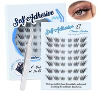 Ershi-Self Adhesive Fox Eye Cils Individuels Extension Cils C Curl Cluster Lashes Faux Cils Individuel Cils A Cils Extension Clust[2
