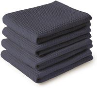ERSHI- Serviettes de Cuisine et Gants de Toilette en Coton Grey Torchon Texturé et à Tissage Plat Ensemble de Torchons 70x4[3058]