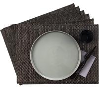 ERSHI- Set de Table, 33 x 45 cm, Jeu de 6 Sets de Table à Bande étroite en Plastique, PVC, résistant à la Chaleur, Sets de Table an[3313]