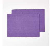 ERSHI- Set de Table Lavable en Coton Lot de 2, Linge de Table uni Violet, 33 x 50 cm[489]