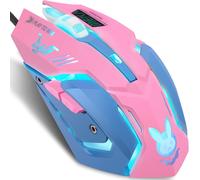 ERSHI-Souris de Jeu USB Silencieuse Boutons Réglables 7 Couleurs Rétroéclairé Optique Gamer Souris Ergonomique Pleine Taille Souri[8