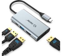 ERSHI-Station d'accueil, Hub USB C, 4 en 1 USB C to Dual HDMI Adapter with 4K HDMI Ports, 100W Power Delivery Port, USB 3.0 5Gbps[623]
