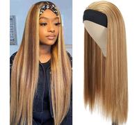 Ershi-Synthétiques Perruque Bandeau,Perruque Blonde,Perruque Femme Naturelle,Long Straight Highlight Couleur Perruques Sans Colle,[1
