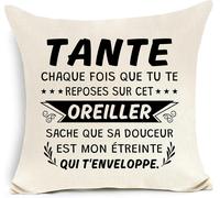 Ershi-Tante Chaque Fois Que Tu Te Reposes Sur Cet Oreiller Housse De Coussin Pour Tante Cadeau D'anniversaire Cadeau De Noël (Tant[6920]