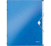 Ershi-Trieur A4, Contient Jusqu'à 200 Feuilles, Index Intégré À 12 Onglets, Fermeture Élastique, Bleu Métallisé, Wow, 46340036[1460]