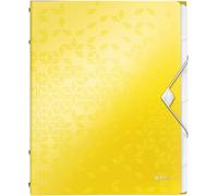 Ershi-Trieur A4, Contient Jusqu'à 200 Feuilles, Index Intégré À 6 Onglets, Fermeture Élastique, Jaune, Wow, 46330016[1453]