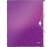 Ershi-Trieur A4, Contient Jusqu'à 200 Feuilles, Index Intégré À 6 Onglets, Fermeture Élastique, Violet Métallisé, Wow, 46330062[1451]