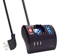 ERSHI-WY13171 - Multiprise de Bureau multiprise 3 Prises avec 3 Ports USB et Interrupteur Marche/arrêt - Couleur Noire[1758]