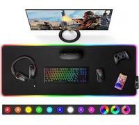 ERSHI-XXL Tapis de Souris RGB Gaming, 800 x 300mm Grand Tapis Souris avec 12 Modes d'Éclairage LED, Mouse Pad avec Tissu Micro-Tis[5