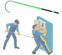 ERSINIAN Anti-Electrocution Insulated Rescue Hook, High Voltage Fire Electrical Safety Tool Life-Saving Pole with Non-Slip Handle, for Power Station Electrical Factory,Green-2m/6.5ft