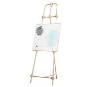 ERSINIAN Chevalet trépied en Fer forgé pour Huile, présentoir pour Cadres Photo de musée ou galerie, Porte-Affiches de Mariage sur Pied, Angle et Hauteur réglables (doré)