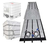 ERSINIAN Couverture chauffante Professionnelle pour conteneurs IBC/réservoirs, avec régulateur de température 32-248℉, pour fûts et barils de 53 gallons et 264 gallons, Grise - 1000 L (264 gallons)