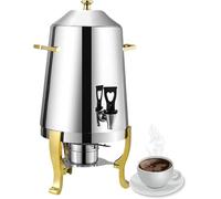 ERSINIAN Distributeur de Boissons en Acier Inoxydable 13 L, Chauffe-Lait Isotherme, Distributeur de café Professionnel avec Robinet, idéal pour Les hôtels et Les particuliers, Couleur Or.