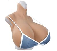 ERSINIAN Faux Seins artificiels, Poitrine Artificielle, Bonnet K en Coton, prothèses mammaires réalistes, Seins artificiels en Silicone, Poitrine réaliste en Silicone, Ivoire