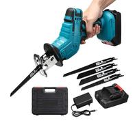 ERSINIAN Scie à os électrique, scie à Viande Alternative sans Fil, kit de scie à Main puissante, lumière LED + boîte de Rangement, Moteur sans balais, pour la Coupe du Bois et du métal, 21 V