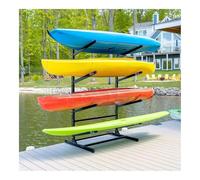 ERSINIAN Support de Rangement pour Kayak, Supports Robustes pour Garage et Rangement extérieur, Support autoportant à roulettes pour Kayak, canoë, Planche de Surf, Paddle, 4 Niveaux
