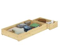 Erst-Holz 2 tiroirs de Rangement spécialement pour Les Lits surélevés, pin Naturel 90.10-S4-2