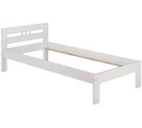 Erst-Holz Cadre de lit Simple en pin Blanc 90x190 Jolie tête de lit, sans sommier ni Matelas 60.64-09-190WoR