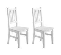 Erst-Holz Chaise de Cuisine, Chaise de Salle à Manger, Set de 2 chaises en pin Blanc, Eris 90.71-01-DW