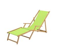 Erst-Holz Chaise Longue de Jardin Vert Pistache, chilienne, Bain de Soleil Pliant avec Repose-Pieds 10-306NF