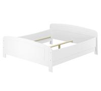 Erst-Holz Grand lit double blanc pour personnes âgées - Très haut - 180 x 200 cm - Accessoires au choix - V-60.44W-18 - Sommier à roulettes et matelas avec