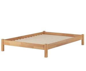 Erst-Holz Lit Adulte Style futon en hêtre Massif Naturel 160x200 Accessoires sélectionnables V-60.84-16, Accessoires:sommier à Lattes INCL.