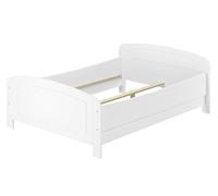 Erst-Holz Lit blanc extra haut pour personnes âgées 140 x 200 cm - Accessoires au choix V-60.44W-14 - Sommier à roulettes et matelas avec