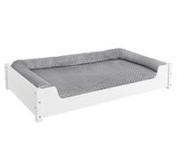 Erst-Holz Lit confortable pour animaux de compagnie 80x50 cm, pin blanc (lattes, matelas et oreiller)